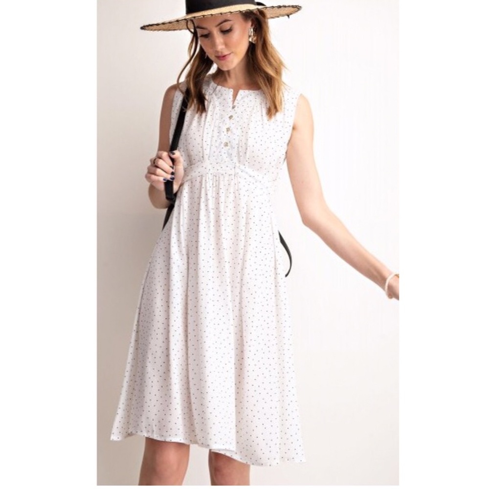 Accepting Offers 🌷Off-White Polka Dot Swing Dress - Picture 5 of 5